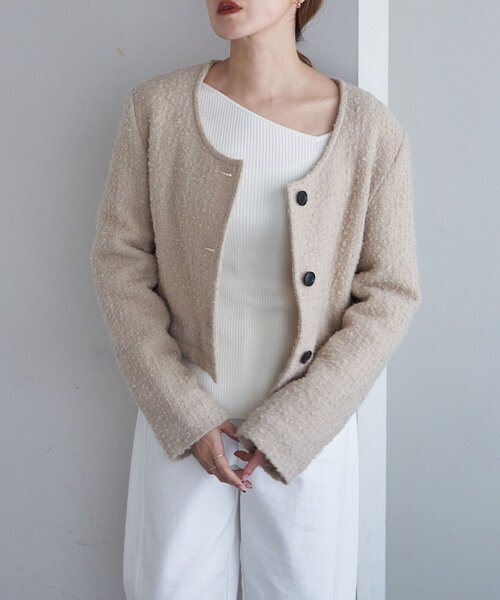 SHENERY（シーナリー）の「Uネックショートジャケット（その他アウター・レディース・ベージュ/ブラック・FREE）」の16枚目の写真