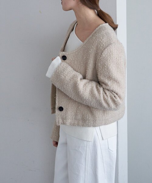 SHENERY（シーナリー）の「Uネックショートジャケット（その他アウター・レディース・ベージュ/ブラック・FREE）」の17枚目の写真