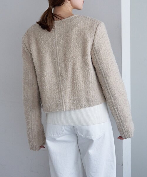 SHENERY（シーナリー）の「Uネックショートジャケット（その他アウター・レディース・ベージュ/ブラック・FREE）」の18枚目の写真