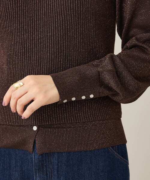 CRAFT STANDARD BOUTIQUE（クラフトスタンダードブティック）の「ポロ衿アンサンブルニット＜マシンウォッシャブル＞（カーディガン/ボレロ・レディース・ブラウン/ブルーグレー/グレー・FREE）」の9枚目の写真