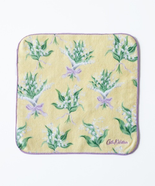 Cath Kidston(キャスキッドソン)の「タオルハンカチ Lily Of The Valley(ハンカチ/ハンドタオル・レディース・イエロー/ピンク・FREE)」の1枚目の写真