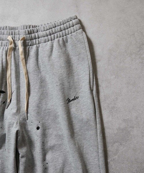 HAND PAINTED FIRM COTTON L/S SWEATSHIRT / EASY SWEATPANTS 2-PIECE