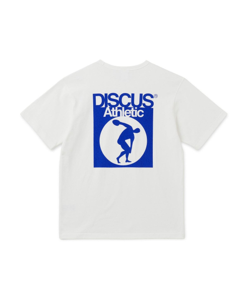 DISCUS ATHLETIC(ディスカス アスレチック)の「スーパーヘビーウェイトレギュラーフィットビンテージロゴTシャツオフホワイト(Tシャツ/カットソー・レディース・その他・LARGE/MEDIUM/SMALL/X-LARGE/XX-LARGE)」の1枚目の写真