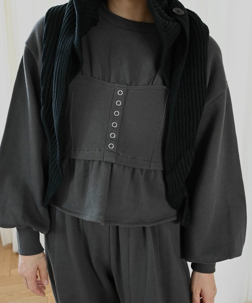 volume sleeve bustier docking sweat（スウェット）｜WILLFULLY