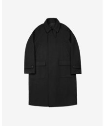 Bonheur Wool Balmacaan Coat (Black)