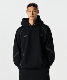 HDEX（エイチデックス）の「ウィングドロゴカラーブロックフードパーカー (ブラック)（パーカー）」