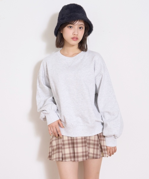 LOVETOXIC（ラブトキシック）の「【裏起毛】綿100%トレーナー（スウェット・キッズ・グリーン/ホワイト系その他/エンジ/ブラック・L:160cm/LL(170cm)/M:150cm/S:140cm）」の7枚目の写真