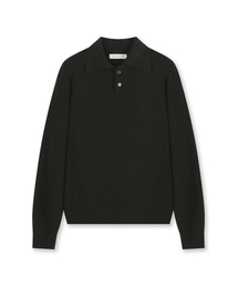 REGULAR FIT COLLAR KNIT BLACK