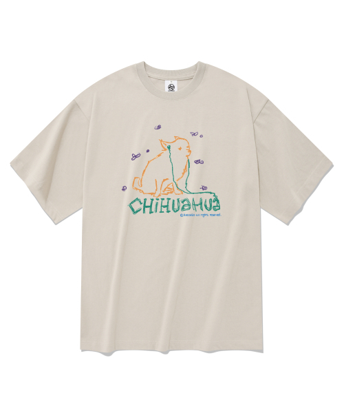 RADINEO(ラディネオ)の「チワワ 半袖Tシャツ ベージュ(Tシャツ/カットソー・メンズ・その他・LARGE/X-LARGE/SMALL/MEDIUM)」の1枚目の写真