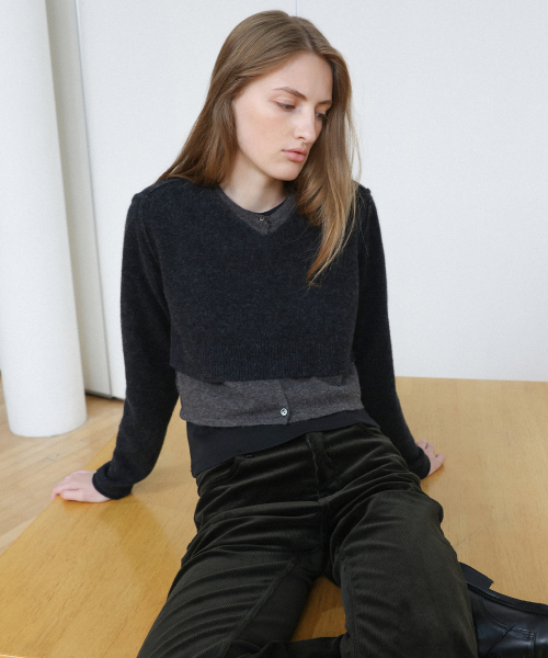 Overlay Wool Knit - Charcoal