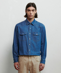 PRODESHIRT（プロデシャツ）の「[レギュラー] ナチュラルデニムウエスタンシャツ (ブルー)（シャツ/ブラウス）」