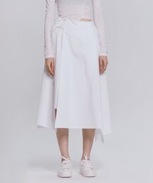AM CUTTING WRAP SKIRT WHITE
