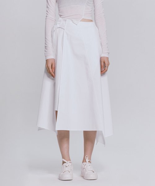 MONOPHOBIA(モノフォビア)の「AM CUTTING WRAP SKIRT WHITE(スカート・レディース・その他・MEDIUM)」の1枚目の写真