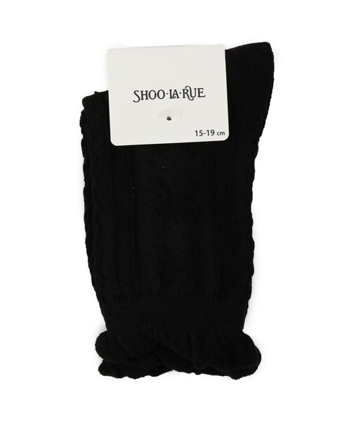 SHOO・LA・RUE（シューラルー）の「フロートリボン柄クルー丈ソックス（ソックス/靴下・キッズ・アイボリー/ピンク系/ブラック・79/75）」の2枚目の写真