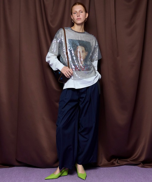 MAISON SPECIAL(メゾンスペシャル)の「GRACE Print Long Tee/GRACEプリントロンTEE(Tシャツ/カットソー・レディース・ホワイト/イエロー/チャコールグレー・FREE)」の11枚目の写真