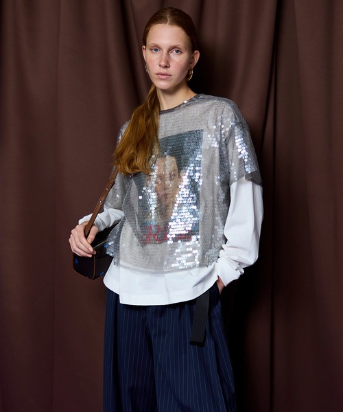 MAISON SPECIAL(メゾンスペシャル)の「GRACE Print Long Tee/GRACEプリントロンTEE(Tシャツ/カットソー・レディース・ホワイト/イエロー/チャコールグレー・FREE)」の15枚目の写真