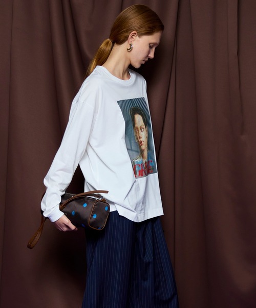 MAISON SPECIAL(メゾンスペシャル)の「GRACE Print Long Tee/GRACEプリントロンTEE(Tシャツ/カットソー・レディース・ホワイト/イエロー/チャコールグレー・FREE)」の16枚目の写真