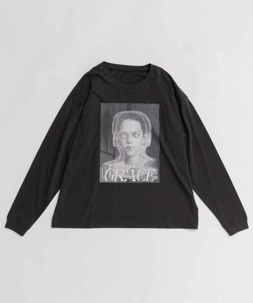 MAISON SPECIAL(メゾンスペシャル)の「GRACE Print Long Tee/GRACEプリントロンTEE(Tシャツ/カットソー・レディース・ホワイト/イエロー/チャコールグレー・FREE)」の10枚目の写真