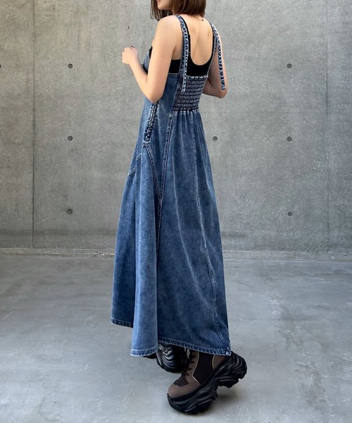 PAGEBOY（ページボーイ）の「＜まるでデニム見え！/紫外線カット/ストレッチ＞マルデニキャミワンピース（ワンピース・レディース・ライトブルー/ブラック/ブルー・FREE）」の20枚目の写真