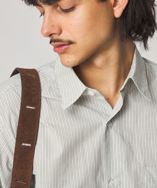 Steven Alan（スティーブンアラン）の「＜Steven Alan＞ ヘイズ ストライプ レギュラーカラー シャツ NARROW（シャツ/ブラウス・メンズ・ナチュラル/ケリーグリーン・S/M/L/XL）」の4枚目の写真