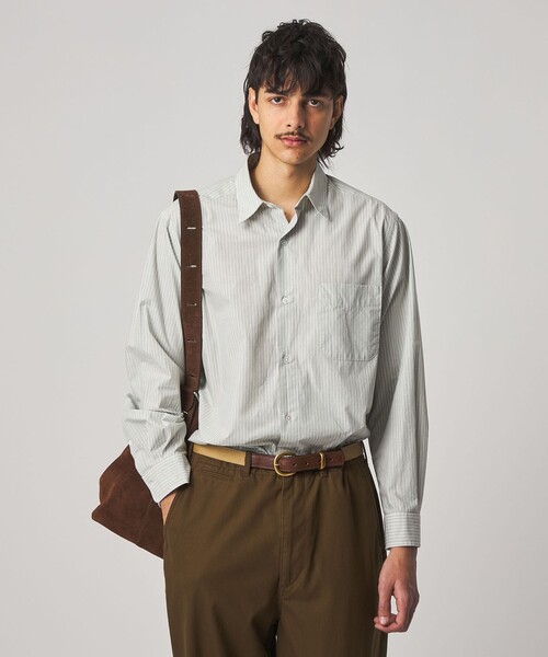 Steven Alan（スティーブンアラン）の「＜Steven Alan＞ ヘイズ ストライプ レギュラーカラー シャツ NARROW（シャツ/ブラウス・メンズ・ナチュラル/ケリーグリーン・S/M/L/XL）」の6枚目の写真