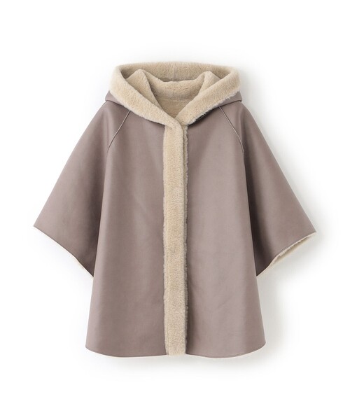 2WAYリバーシブル】ショートファーリバーシブルポンチョ（ポンチョ