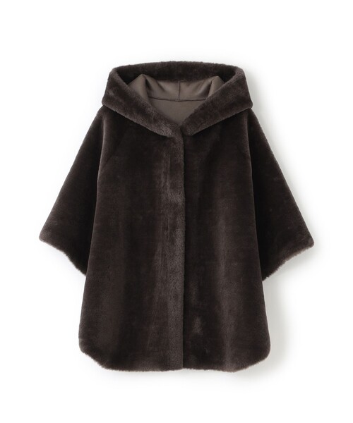 2WAYリバーシブル】ショートファーリバーシブルポンチョ（ポンチョ