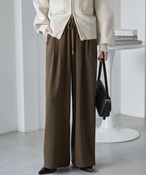 RANAN（ラナン）の「【全骨格◎/体型拾わず美脚見え】とろみ2タックイージーパンツ【4サイズ展開 S/M/L/LL】【イージーケア】（その他パンツ・レディース・アイボリー/ブラック/ブラウン/チャコール・L/LL/M/S）」の10枚目の写真