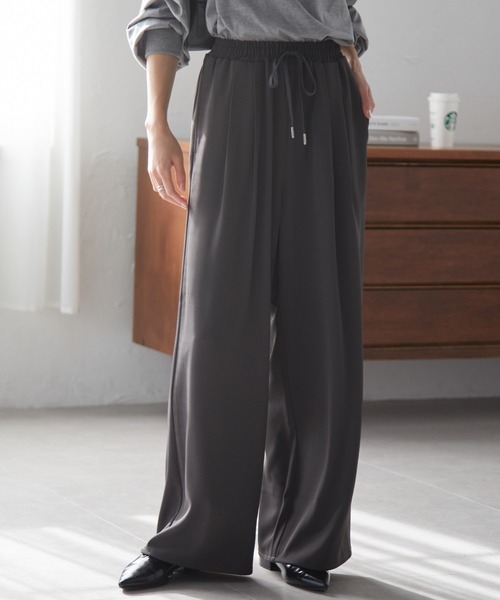 RANAN（ラナン）の「【全骨格◎/体型拾わず美脚見え】とろみ2タックイージーパンツ【4サイズ展開 S/M/L/LL】【イージーケア】（その他パンツ・レディース・アイボリー/ブラック/ブラウン/チャコール・L/LL/M/S）」の14枚目の写真