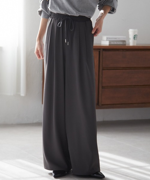 RANAN（ラナン）の「【全骨格◎/体型拾わず美脚見え】とろみ2タックイージーパンツ【4サイズ展開 S/M/L/LL】【イージーケア】（その他パンツ・レディース・アイボリー/ブラック/ブラウン/チャコール・L/LL/M/S）」の15枚目の写真