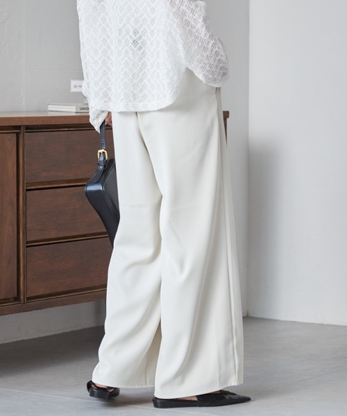 RANAN（ラナン）の「【全骨格◎/体型拾わず美脚見え】とろみ2タックイージーパンツ【4サイズ展開 S/M/L/LL】【イージーケア】（その他パンツ・レディース・アイボリー/ブラック/ブラウン/チャコール・L/LL/M/S）」の19枚目の写真