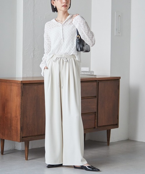 RANAN（ラナン）の「【全骨格◎/体型拾わず美脚見え】とろみ2タックイージーパンツ【4サイズ展開 S/M/L/LL】【イージーケア】（その他パンツ・レディース・アイボリー/ブラック/ブラウン/チャコール・L/LL/M/S）」の20枚目の写真