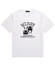 WISSY（ウィッシー）の「TETRAGON CAT 半袖Tシャツ (WS003) ホワイト（Tシャツ/カットソー）」