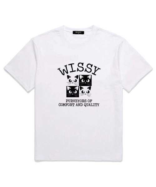 WISSY(ウィッシー)の「TETRAGON CAT 半袖Tシャツ (WS003) ホワイト(Tシャツ/カットソー・レディース・その他・SMALL/MEDIUM/LARGE/X-LARGE/XX-LARGE)」の1枚目の写真