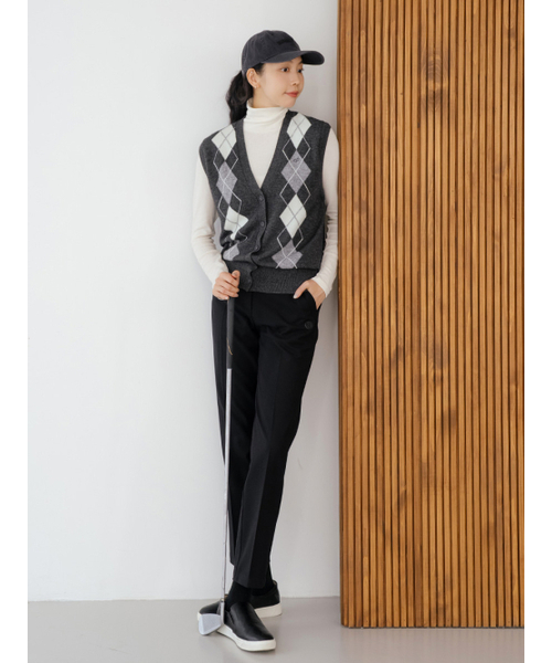 NITINA(ニティナ)の「カシミヤブレンドアーガイルベストCH(ニット/セーター・レディース・チャコール・SMALL/MEDIUM)」の4枚目の写真