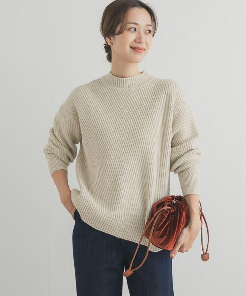 URBAN RESEARCH DOORS（アーバンリサーチドアーズ）の「ツイル編みKNIT（ニット/セーター・レディース・ライトベージュ/ブラウン/ミント・FREE）」の2枚目の写真
