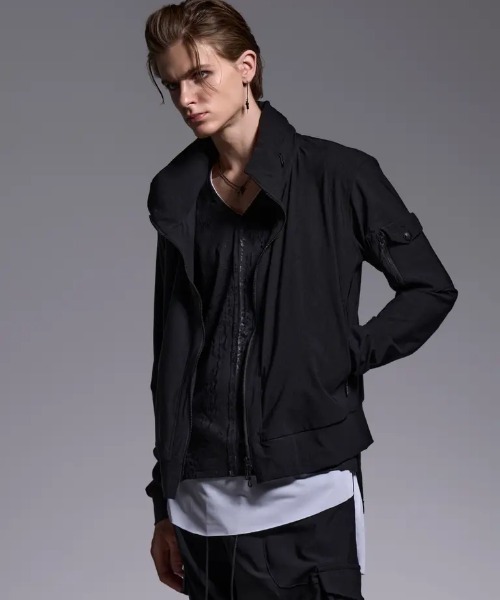 kiryuyrik（キリュウキリュウ）の「Kiryuyrik/キリュウキリュウ/High Tension Jersey High Collar Jersey（ブルゾン・メンズ・ブラック・LARGE/MEDIUM/SMALL）」の2枚目の写真