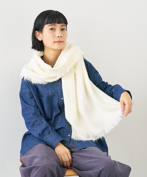 collex(コレックス)の「シャギーストール(ストール/ショール・レディース・アイボリー/ピンク/ネイビー・フリー)」の1枚目の写真