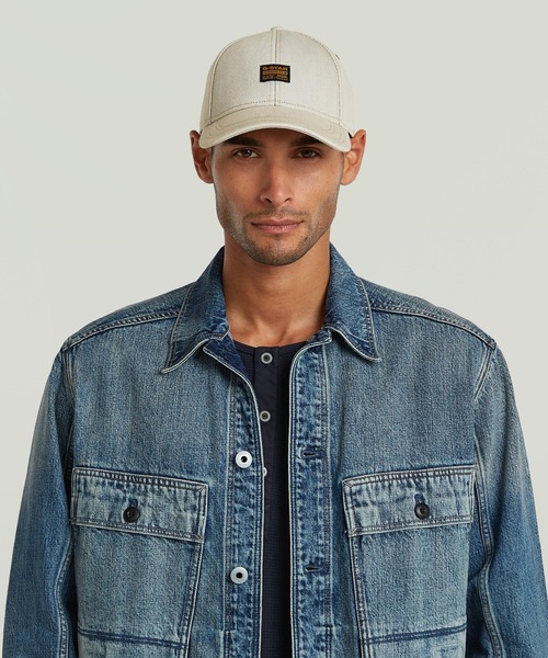 G-STAR(ジースター)の「ORIGINALS BASEBALL CAP/ヴィンテージライクウォッシュド加工ロゴデニムベースボールキャップ(キャップ・メンズ・グレー系その他・ONE SIZE)」の3枚目の写真