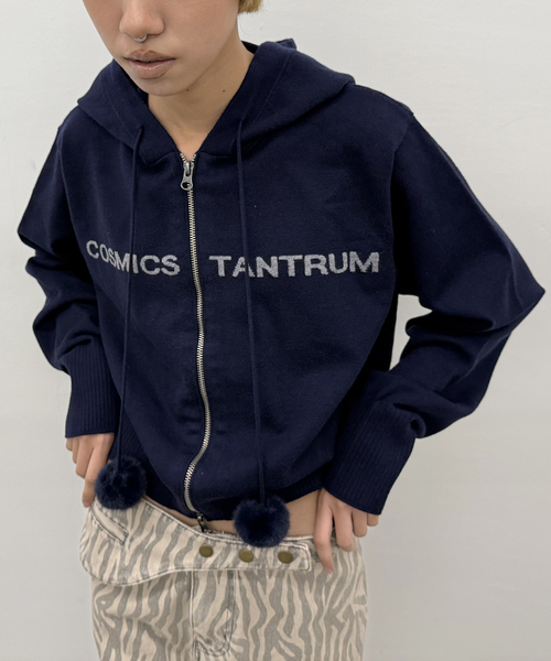 Oriens JOURNAL STANDARD(オリエンス ジャーナルスタンダード)の「レタリングニットフーディー(ニット/セーター・レディース・ネイビー/ホワイト・FREE)」の10枚目の写真