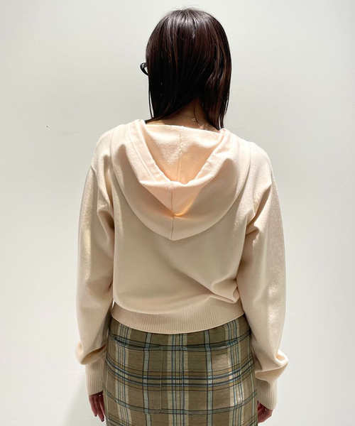 Oriens JOURNAL STANDARD(オリエンス ジャーナルスタンダード)の「レタリングニットフーディー(ニット/セーター・レディース・ネイビー/ホワイト・FREE)」の15枚目の写真