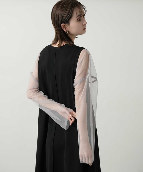Bulue.(ブルー)の「【Bulue.】シアートップス(Tシャツ/カットソー・レディース・グレイッシュベージュ/オフホワイト/ブラック・FREE)」の12枚目の写真
