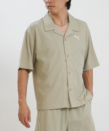PUMA/プーマ メンズ 半袖 Tシャツ 襟付き ワッフル生地 ワンポイント ロゴ 636809