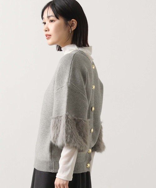 Torrazzo Donna（トラッゾドンナ）の「前後２ｗａｙ袖シャギーニット（ニット/セーター・レディース・ブラック/グレー・FREE）」の16枚目の写真