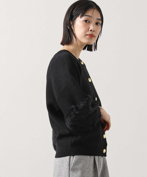 Torrazzo Donna（トラッゾドンナ）の「前後２ｗａｙ袖シャギーニット（ニット/セーター・レディース・ブラック/グレー・FREE）」の8枚目の写真