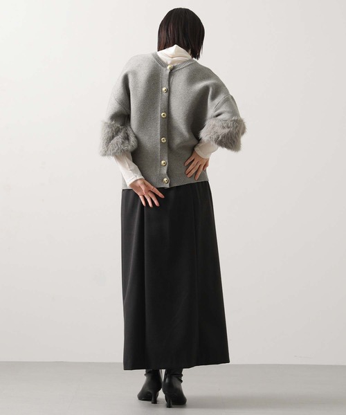 Torrazzo Donna（トラッゾドンナ）の「前後２ｗａｙ袖シャギーニット（ニット/セーター・レディース・ブラック/グレー・FREE）」の13枚目の写真