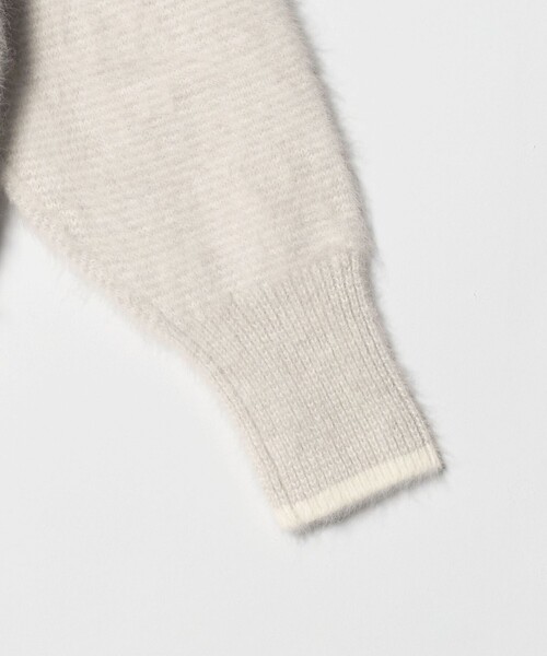 フォックスカシミヤ バイカラー クルーネックニット（ニット/セーター