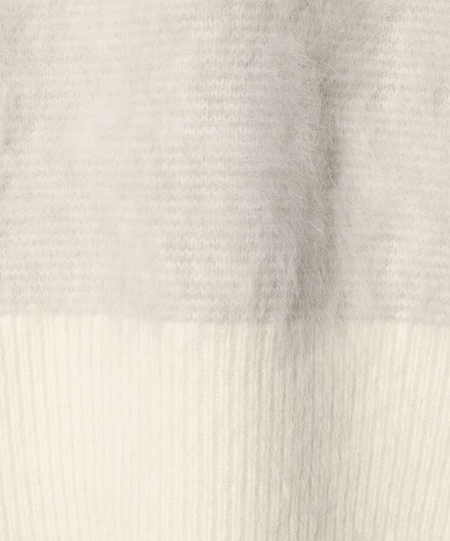 フォックスカシミヤ バイカラー クルーネックニット（ニット/セーター