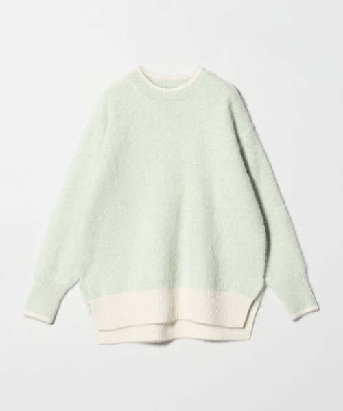 フォックスカシミヤ バイカラー クルーネックニット（ニット/セーター