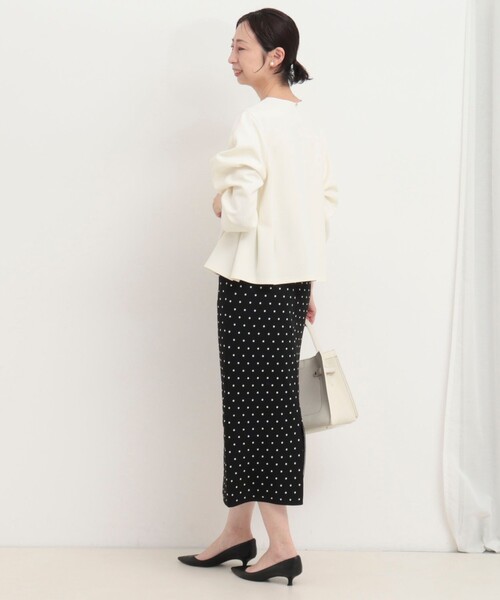 MICO COULIER（ミコクリエ）の「《セットアップ対応》エステルニットドットスカート（スカート・レディース・ライトグレー/ブラック・38）」の13枚目の写真